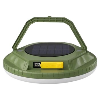 Ліхтар для кемпінгу, 1600 люмен, ліхтар для виживання на сонячній енергії, водонепроникний, для використання на вулиці, у саду, на подвір&39ї, на патіо, на балконі, для походів, для бекпекінгу, зелений