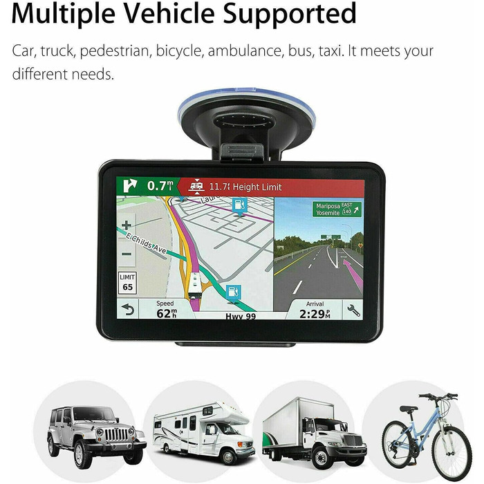Автомобільні навігаційні пристрої Riloer Портативний автомобільний GPS-навігатор, 7-дюймовий для вантажівок, ємнісний сенсорний екран HD-карта FM, 3D-консоль автомобіля, Європи та інформація про дорожній рух у режимі реального часу