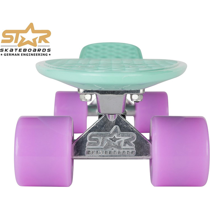 Скейтборд BIKESTAR Vintage Retro Cruiser 60 мм для дітей та дорослих, а також для початківців приблизно від 6-8 років М'ята та фіо