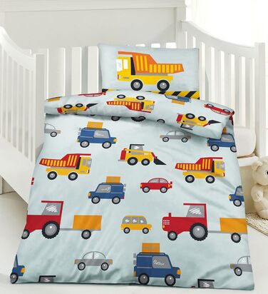 Дитяча постільна білизна дитяча постільна білизна мікрофібра 100x135 будівельний майданчик 415398