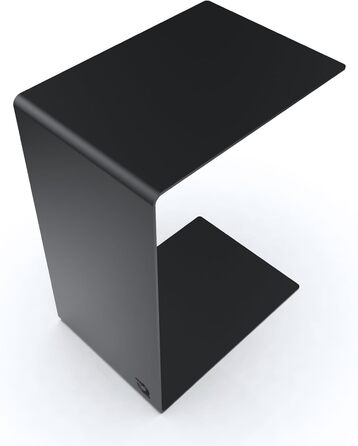 Берлінський журнальний столик Металевий Високоякісне порошкове покриття Журнальний столик Стіл для вітальні Столик для ноутбука Підставка для дивана Підходить для використання всередині та зовні приміщень Чорний C-подібний 50 см