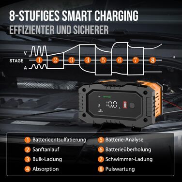 Автомобільний зарядний пристрій NEXPEAK NC202 10A, 12В 24В LiFePO4 зарядний пристрій, зарядний пристрій для акумуляторів, автомобі