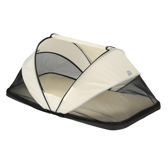 Дитяче ліжечко Deryan Cutey з матрацом від народження до 2,5 років - Складане дитяче ліжечко-намет, яке встановлюється за 2 секунди - Включає москітну сітку та дорожню сумку, для ОДНІЄЇ дитини - 136x84x62 см (кремовий)