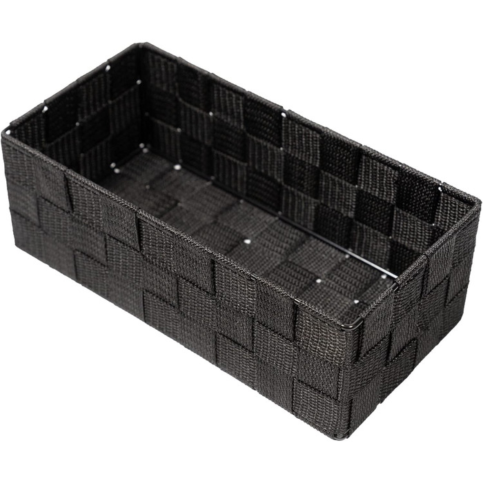 Набір із 4 кошиків для зберігання SilkKorb без кришок, під ротанг, штабелювані полиці з плетеного нейлону, коробки для зберігання, кошики для ванної кімнати, кошики для зберігання в шафах, на кухні, у вітальні (чорний)