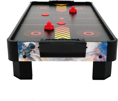 Стіл для аерохокею для дітей віком від 6 років, гра в аерохокей для столів з вентилятором/двигуном, стільниця для аерохокею для 2 гравців, включаючи 4 шт. овхачі, 4 шайби, лічильник рахунків, режим нульової гравітації 102x52x20 см