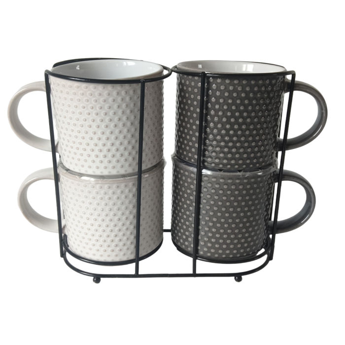 Набір чашок на підставці Limited Edition Point, 4х400 мл  (7123376)