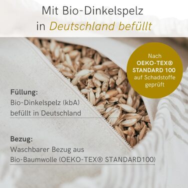 Рол для йоги Lotuscrafts Ø24 см, валик для йоги зі 100 органічним наповнювачем з полби, бавовняний чохол, що можна прати, для відновлювальних вправ йоги Інь, сертифікований GOTS, антрацит