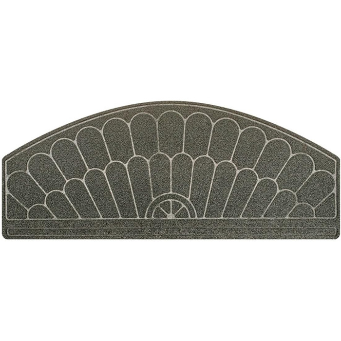 Килимових покриттів для сходів, нековзні, без клею, виготовлені з TPR, із самопоглинаючою основою, накладки на сходинки з напівкруглим візерунком, легко очищаються для гвинтових сходів, безпечні, із загнутими краями, сірі, 5