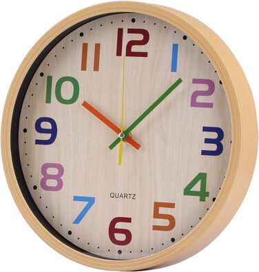 Настінний годинник Coslife 12-дюймовий безшумний барвистий настінний годинник Великий декоративний настінний годинник, що не цокає