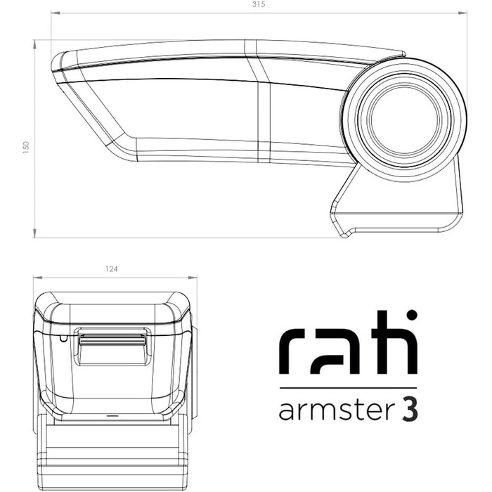 Автомобільний центральний підлокітник з адаптером, Armster 3, підходить для Renault Zoe, 2017-2019