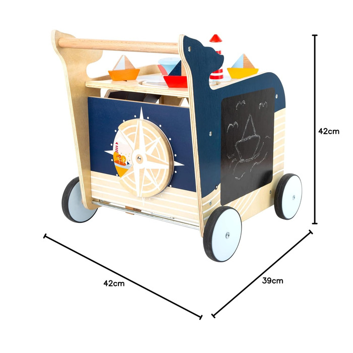 Маленькі пішохідні кити з дерева для перших кроків, багатофункціональні, для дітей від 1 року, 11608