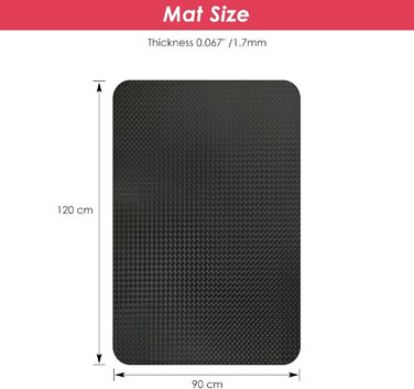 Захисний килимок для підлоги Vicwe для офісних стільців, 90 x 120 см, килимок для ігрового офісного стільця, нековзний та легкий у догляді, килимок для дерев&39яних підлог, ламінату, паркету (чорний)
