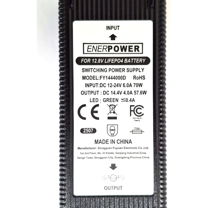 Автомобільний зарядний пристрій Enerpower DC-DC 12V-24V Li-Ion до 14.4V 4A XLR-3 для 12V LiFePo4, AGM акумуляторів для автофургонів, човнів, вантажівок тощо (Crocodile)