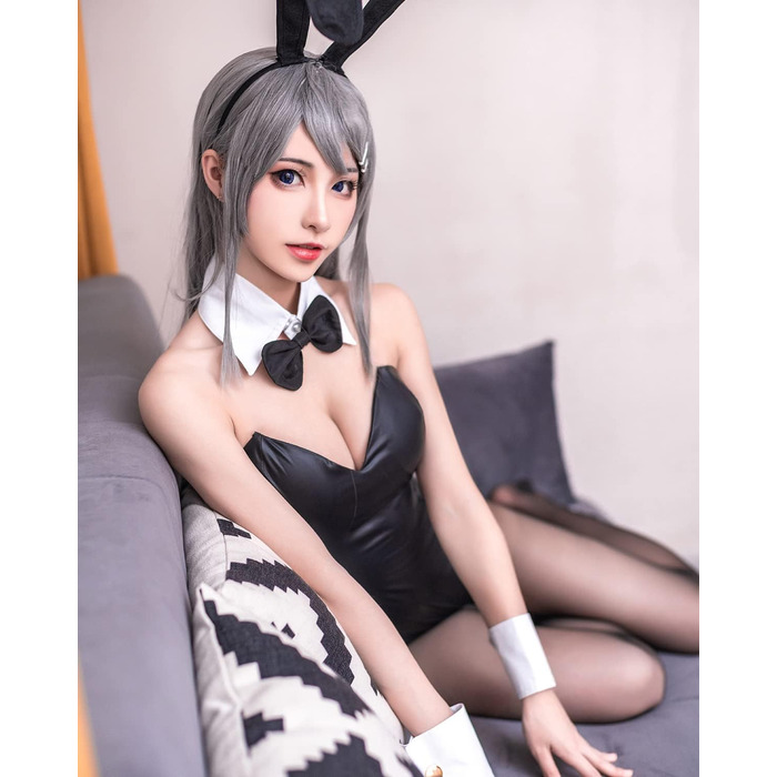 Костюм Жінки Bunny Senpai Косплей Мей Сакурадзіма Костюм Боді XXL Чорний