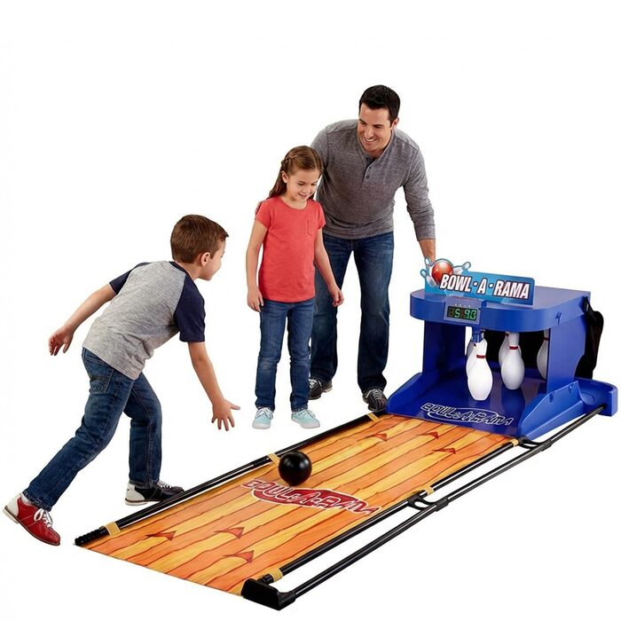 Електронний боулінг для домашнього використання - Складаний аркадний автомат з автоматичним налаштуванням кеглей, світлодіодним дисплеєм та звуком - Портативне спортивне обладнання для відпочинку та офісу, вечірок та заходів (2 м/6 футів)