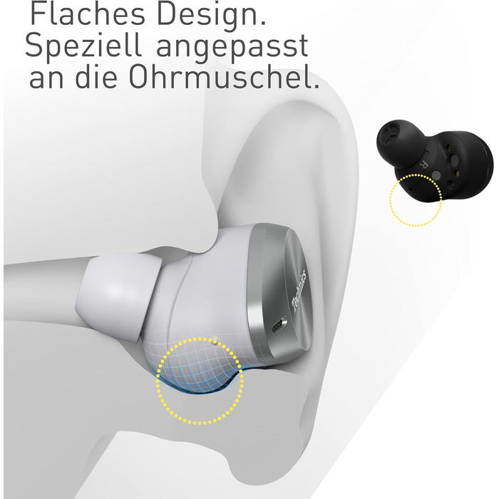 Бездротові навушники з функцією шумозаглушення, Bluetooth, вкладиші, навушники з вбудованим мікрофоном, регульована посадка, до 7