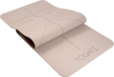 Килимок для йоги, нековзний та товстий, з точками вирівнювання, килимок для вправ для дорослих та дітей, ідеально підходить для пілатесу та фітнесу. Коричневий килимок для йоги