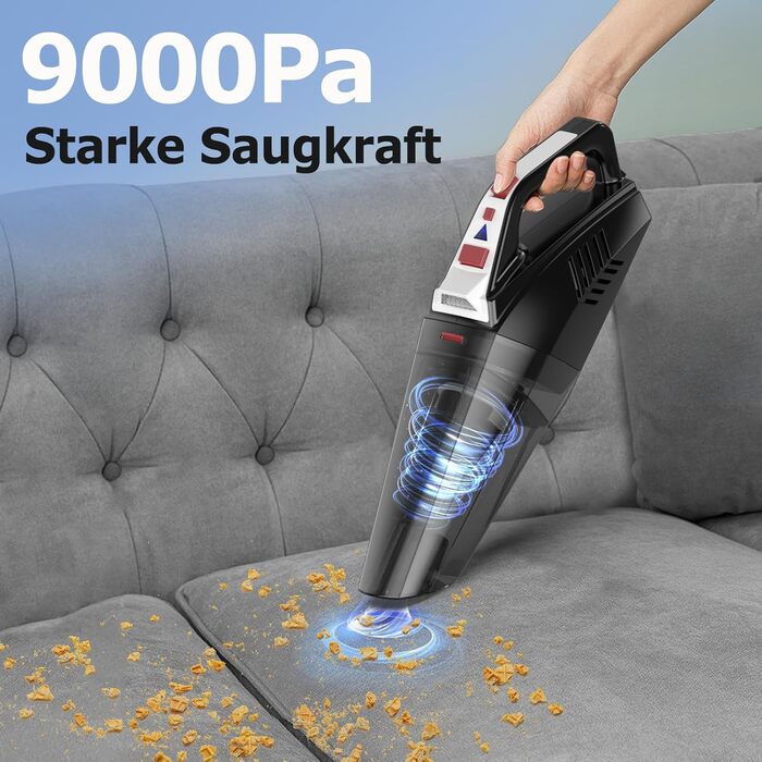 Акумулятор для ручного пилососа Hihhy, акумуляторний ручний пилосос 12000Pa зі світлодіодним світлом, портативний міні-пилосос з ш