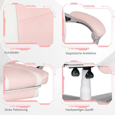 Геймерське крісло Tidyard з підставкою для ніг, регульована висота 48-55,5 см, поворотне, подушки для шиї та попереку, спинка до 150, для домашнього офісу, ігрової кімнати