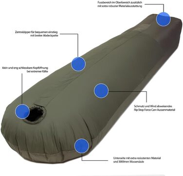 Спальний мішок Mivall Habitat Premium, спальний мішок Mummy, військовий спальний мішок, зимовий спальний мішок (XL)