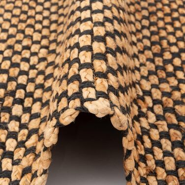 Пергамський джутовий килим Salsa Beige Black Строкатий - Ручна робота з міцного натурального волокна - Простий дизайн - Доступні р