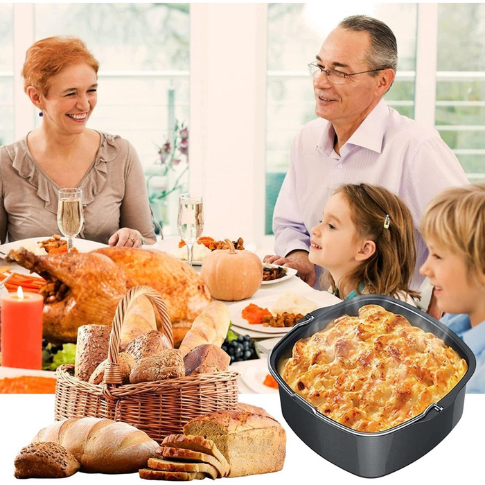 Форма для випічки Yetaha HD9925/00, аксесуари для випічки у фритюрниці 17,5*16,5*7 см для випічки Turbostar, можна мити в посудомийній машині з антипригарним покриттям, місткість 0,8 кг