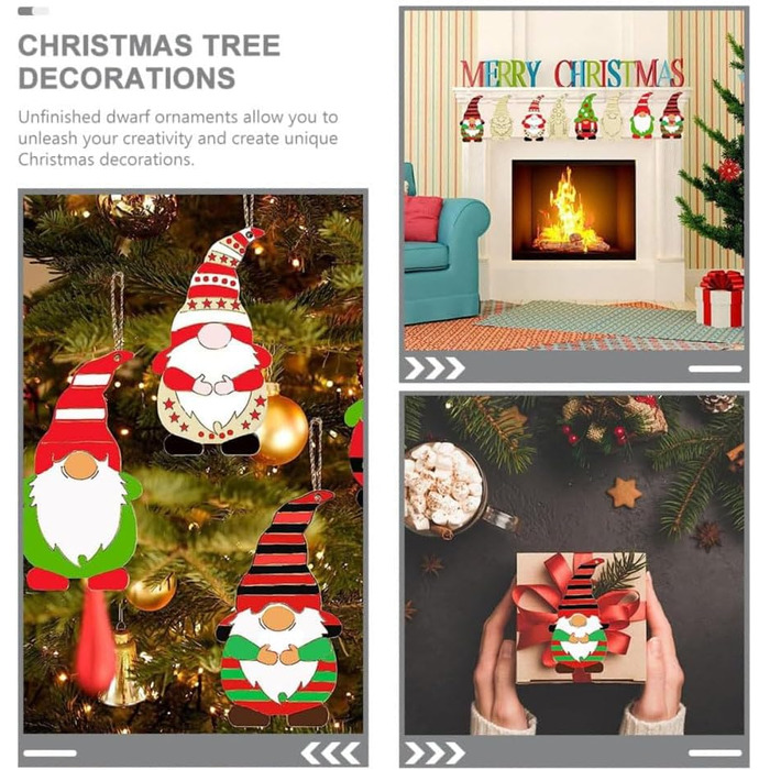 Набір для творчості TUIBEIDAMAI, 354 шт., дерев'яні різдвяні підвіски