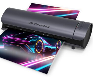 Ламінатор Orthland A3, ламінатор з 30 ламінуючими пакетами для документів A3, A4, A5, A6, ламінатор 9-в-1 з різаком для паперу та закруглювачем кутів, гарячий та холодний ламінатор для офісу, школи та дому, документи, фотографії, сірий