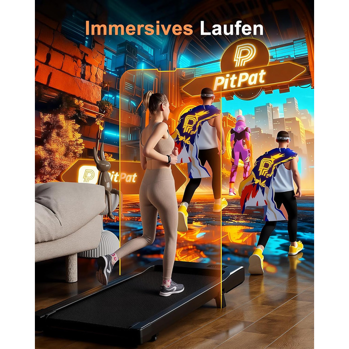 Килимок для ходьби Superun з нахилом 6 Бігова доріжка для дому, макс. 6 км/год та 12 км/год, із застосунком та пультом дистанційного керування Настільна бігова доріжка, макс. 136 кг, з багатофункціональними забігами та тренувальними смугами, 90 см, з нахи