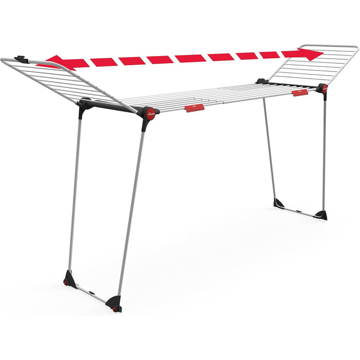 Вішалка для одягу Vileda Infinity Flex Plus, висувна центральна секція до 2 м, лінія сушіння 30 м, високі крила з лініями XXL, еко