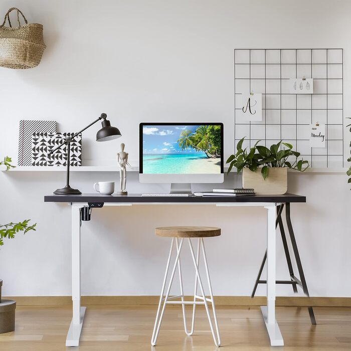 Електричний каркас столу Relaxdays з регулюванням висоти, розсувний, 71-121 см, каркас столу, сталь, білий