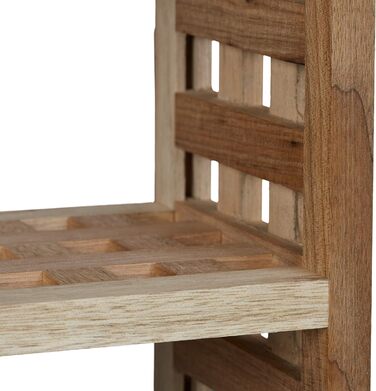 Настінна полиця для ванної Relaxdays, горіх, з 5 відділеннями, для ванної, передпокою та вітальні, В х Ш х Г 50 х 50 х 15 см, нату