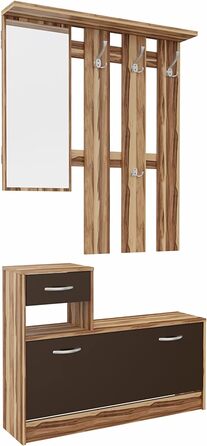 Шафа для одягу August Nuss - Шафа для одягу з дзеркальною тумбою для взуття та вішалкою для одягу Ширина 100 см, висота 72,6 см (н