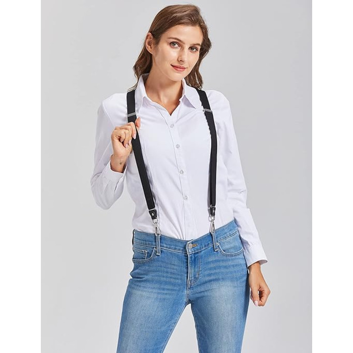 Підтяжки Ausukler Extra Strong 2,5 см з карабін-гачками чорний