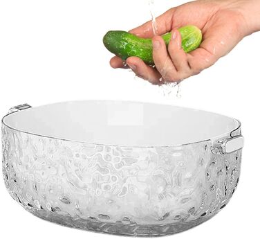 Умивальник - Багатофункціональна двошарова раковина - і мийка для овочів, для дому, пікніків, кемпінгу, холодильника, як перекус для ягід, таких як полуниця, кавуни та помідори, а також білого