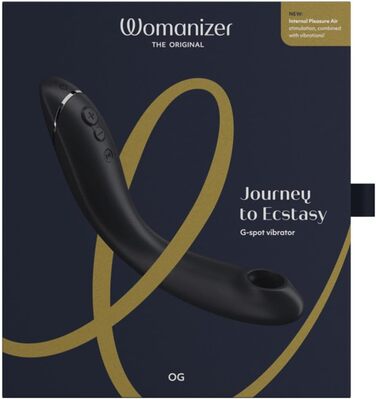 Вібратор точки G Womanizer OG - Стимулятор точки G Pleasure Air для неї - Вібратор точки G і клітора - водонепроникна кліторальна присоска з вібраціями для жінок і пар - Баклажан (Og Dark Gray)