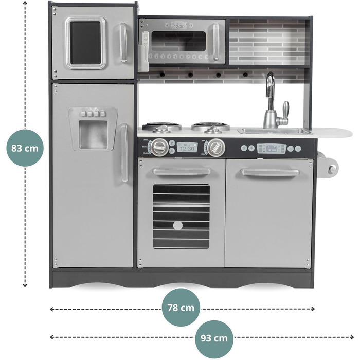 Дитяча іграшкова кухня зі світлодіодним спалахом, дерев'яна дитяча іграшка, рольові кухонні аксесуари, включаючи рольову кухню для