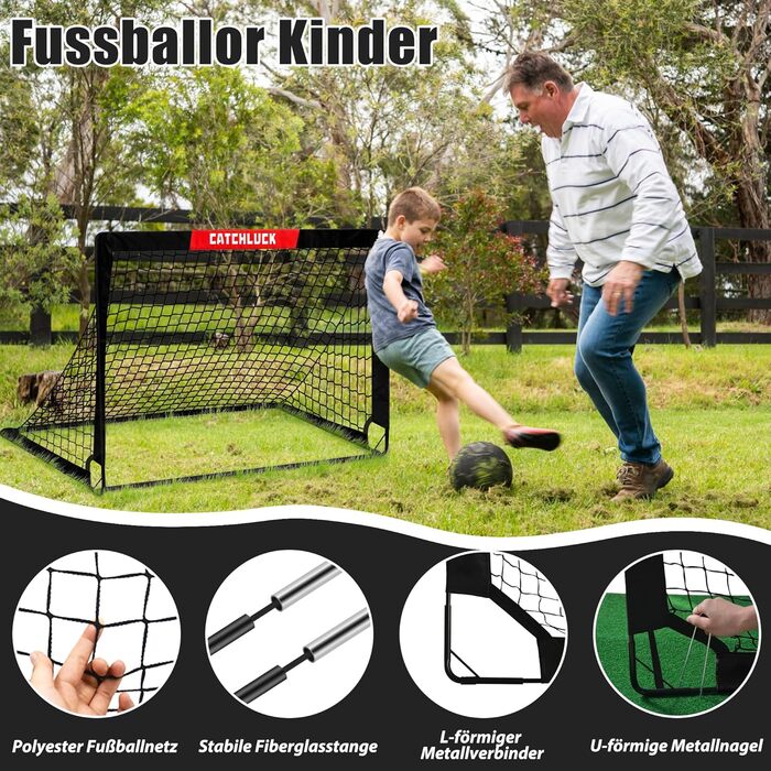 Набір дитячих футбольних воріт, 2 шт., садові футбольні ворота, вуличні футбольні ворота з сумкою для перенесення, чорні - 120x90x90