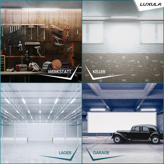 Вологозахищений світильник з 2x18 Вт світлодіодними трубками T8 - 120 см 3600 lm 4000K нейтральний білий - петлевий - IP65 IK08 трубчасте освітлення майстерні підвал гараж