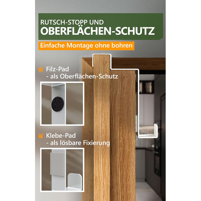 Дверні гачки 4smile - набір з 10 шт. , білі - дверні гачки з нержавіючої сталі для підвішування всередині, складні двері дверні га