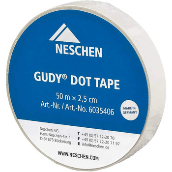 Постійний клей Neschen Gudy dot Tape, прозорий, без ремінців Технологія Easy dot, двостороння клейка плівка (50м х 104 см)