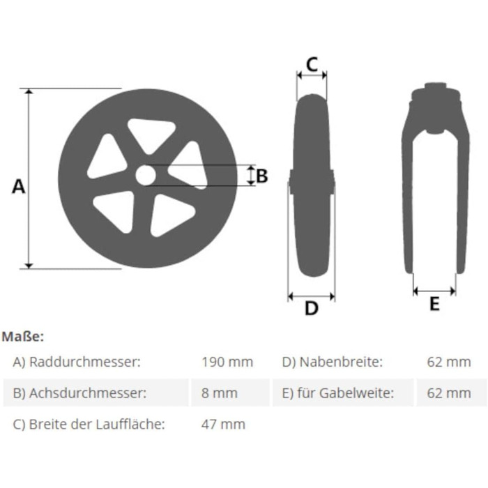 Змінне колесо FabaCare для роликів Std, Arthritis і Delta, змінне колесо Rollator, колесо 200x50, колесо Rollator