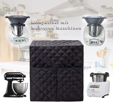 Захисний чохол Аксесуари для кухонного комбайна - Пилозахисний чохол Чорний чохол з бічною кишенею, кухонний охайний пристрій для Thermomix/Monsieur Cuisine Connect (MCC)