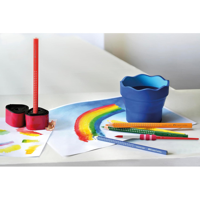Кольорові олівці Jumbo Grip для дітей, Набір з 12 кольорових олівців Jumbo, Розмальовки з ручкою та трикутним стволом, Водорозчинні пігменти, Легко миються та стійкі до розривів, Шкільне приладдя Набір з 12 предметів, 110912