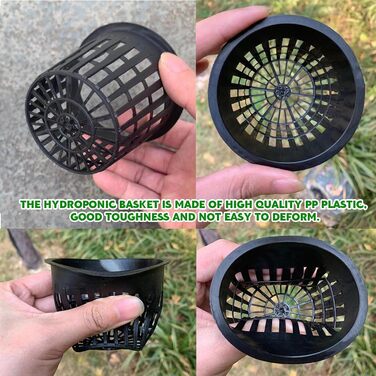 Пакетів горщиків для сітки для гідропоніки, кошик для гідропоніки 8,3 см. Горщики для рослин. Горщик для гідропоніки. Сітка для рослин. Садові приналежності для гідропоніки (чорні), 30