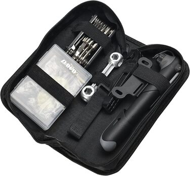 Набір для ремонту велосипедів DAWAY A35 - 16-в-1 мультиінструмент, міні-велосипедний насос, маніпулятори та латки