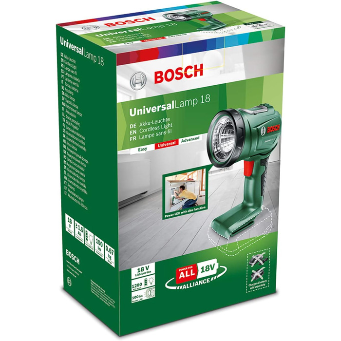 Акумуляторна лампа Bosch UniversalLamp 18 (без акумулятора, 18 вольт, в коробці)