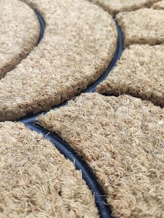 Килимок BaWoTec преміум-класу з кокосу, надзвичайно товстий, килимок для дверей, мотив полум&39я, напівкруглий