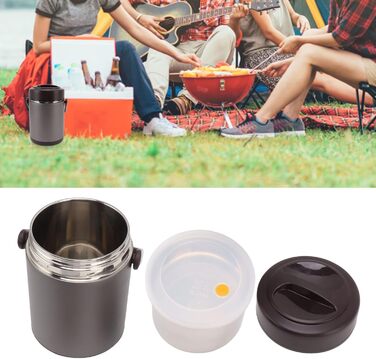 Ізольований харчовий контейнер з нержавіючої сталі, великої місткості, герметичний вакуумний контейнер для ділових поїздок, пікніків, 2 л, темно-сірий