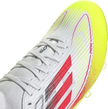 Футбольні бутси adidas F50 League Mid FG/MG, жіночі, колір 39 1/3, колір Cloud White, яскраво-червоний, сонячно-жовтий